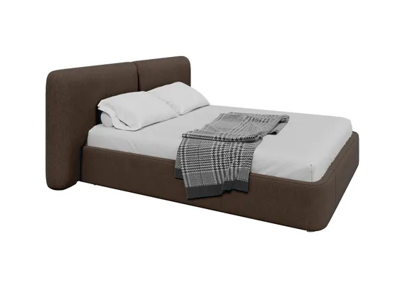 Кровать с подъемным механизмом Hub Soft 160 см (шоколад, твид)