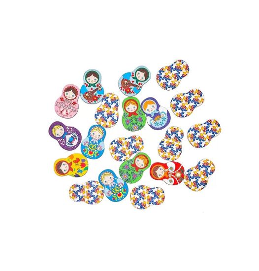 Настольная игра "Мемо. Матрешки.", деревянная 20 карточек