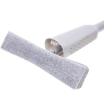 Швабра с отжимом, ручка 125 см. в комплекте две насадки цвет серый