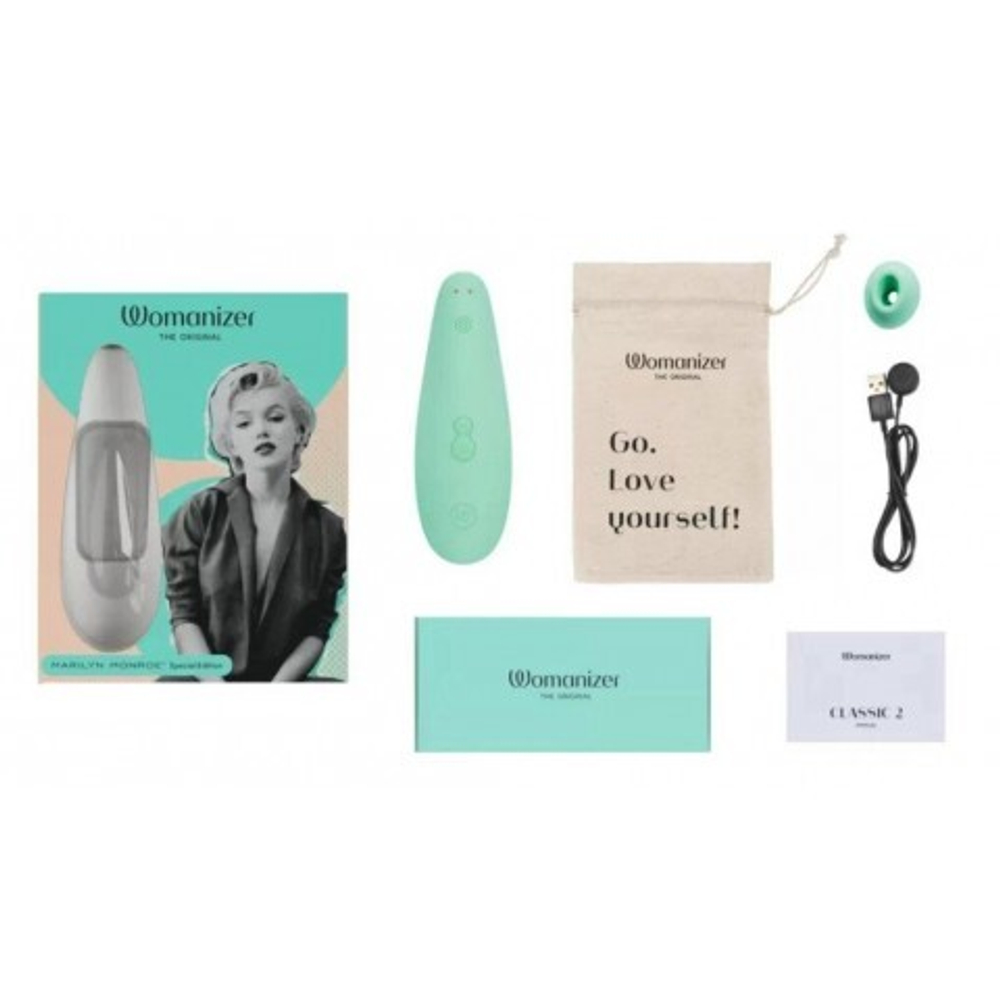 Бесконтактный клиторальный стимулятор Womanizer Classic 2 - Marilyn Monroe (мятный)