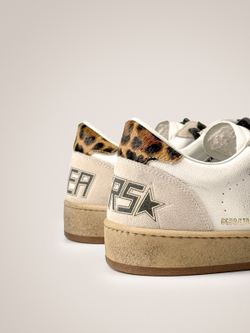 Ball Star in white leather with red star and pony skin heel tab