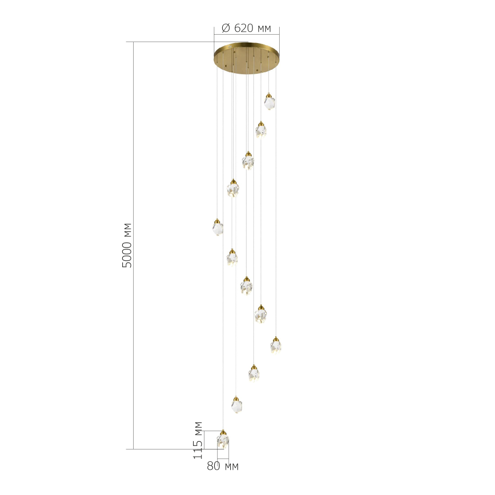 Светильник подвесной CASCATO LED 36W 3000K
