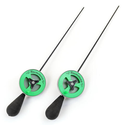 Удочка зимняя "Настенька", капелька (Р-черный, К-зеленый, О-серый), 2шт/уп