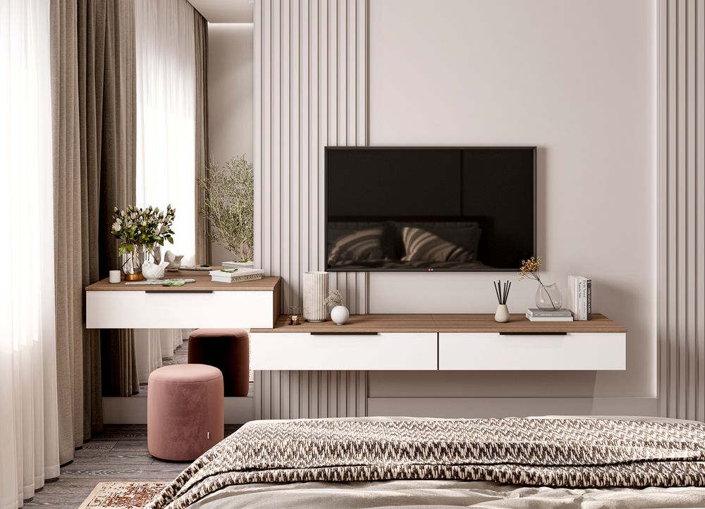 МС Роза Подвесная тумба 900 Орех Франклин/Ройс Белый софт