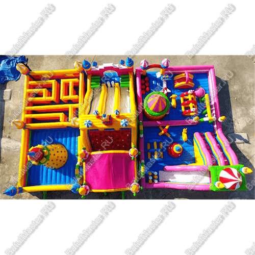 Большая площадка с высокой горкой "Дино-городок" 25*20*8 м