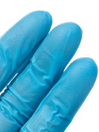Перчатки нитриловые смотровые нестерильные неопудренные текстурированные Nitrile голубые эластичные размер L 50 пар