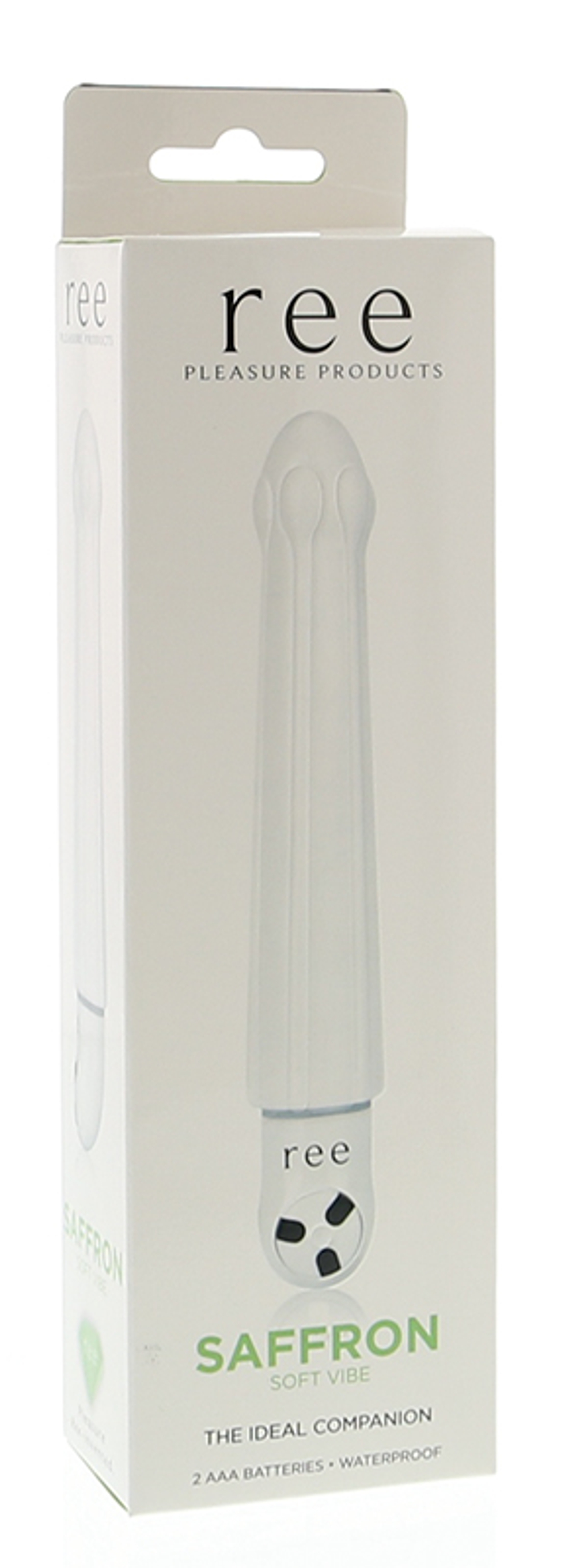 Белый вибромассажёр Saffron - 16 см.