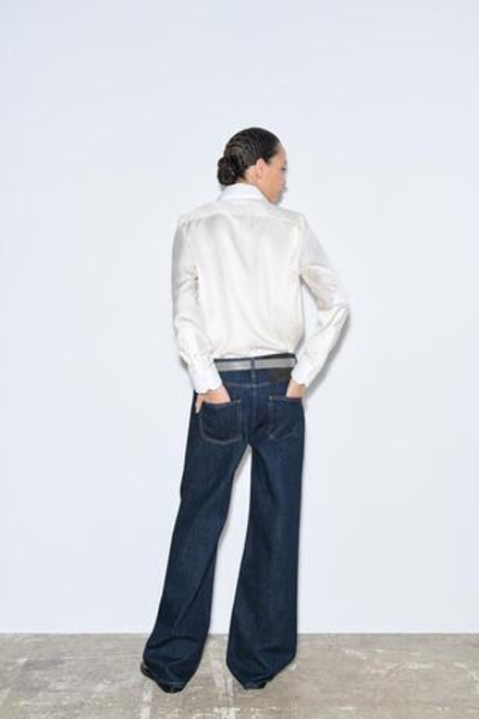 ZARA ДЖИНСЫ WIDE LEG СО СРЕДНЕЙ ПОСАДКОЙ — ZW COLLECTION, СИНИЙ