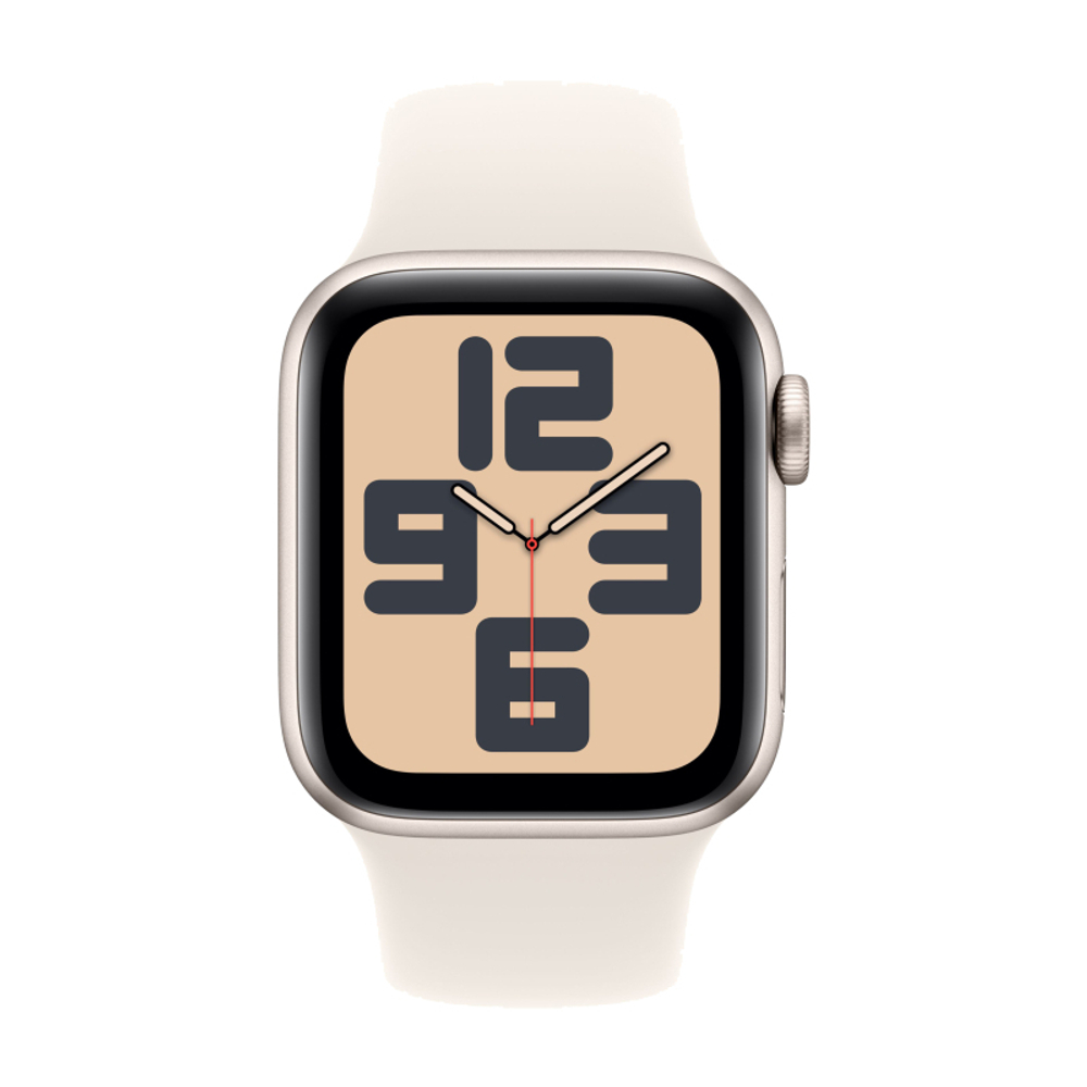 Часы Apple Watch SE, 40 мм, алюминий цвета «сияющая звезда», ремешок Sport Band цвета «сияющая звезда» (2024)
