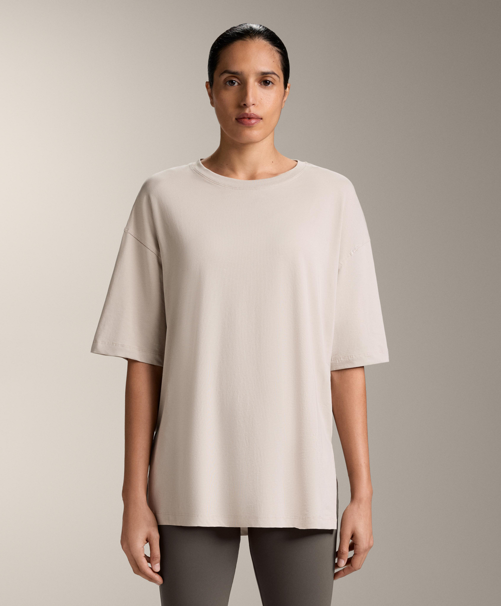 Oysho Футболка из смесового хлопка, серо-коричневый