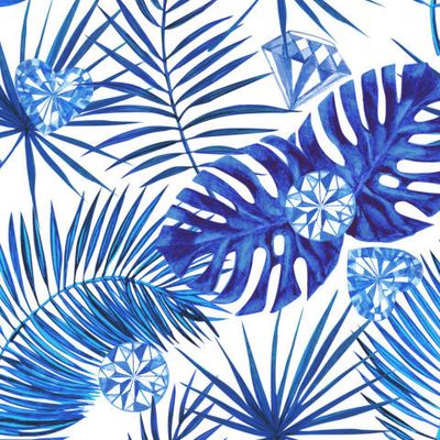 Пальма, монстера и кристаллы