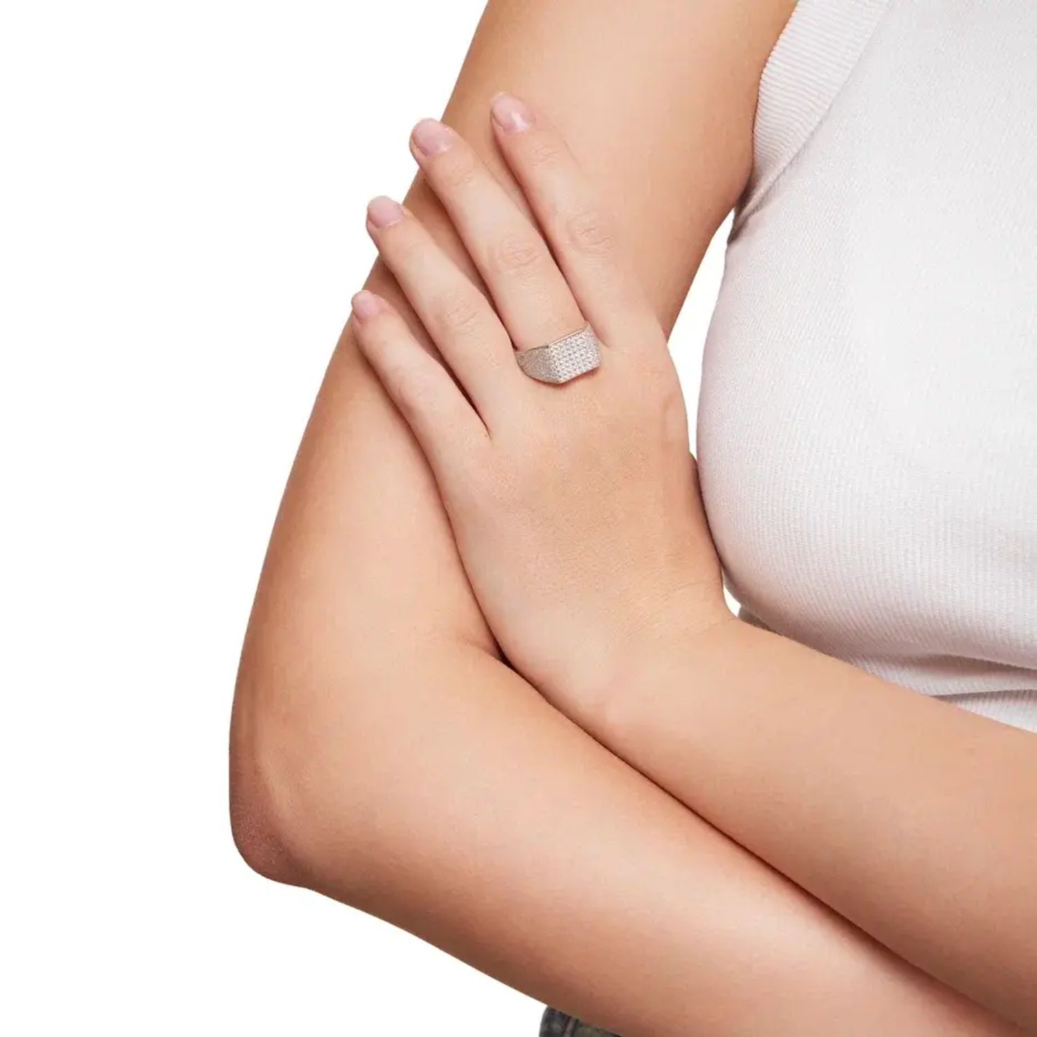 Кольцо Crystal Square Signet Ring