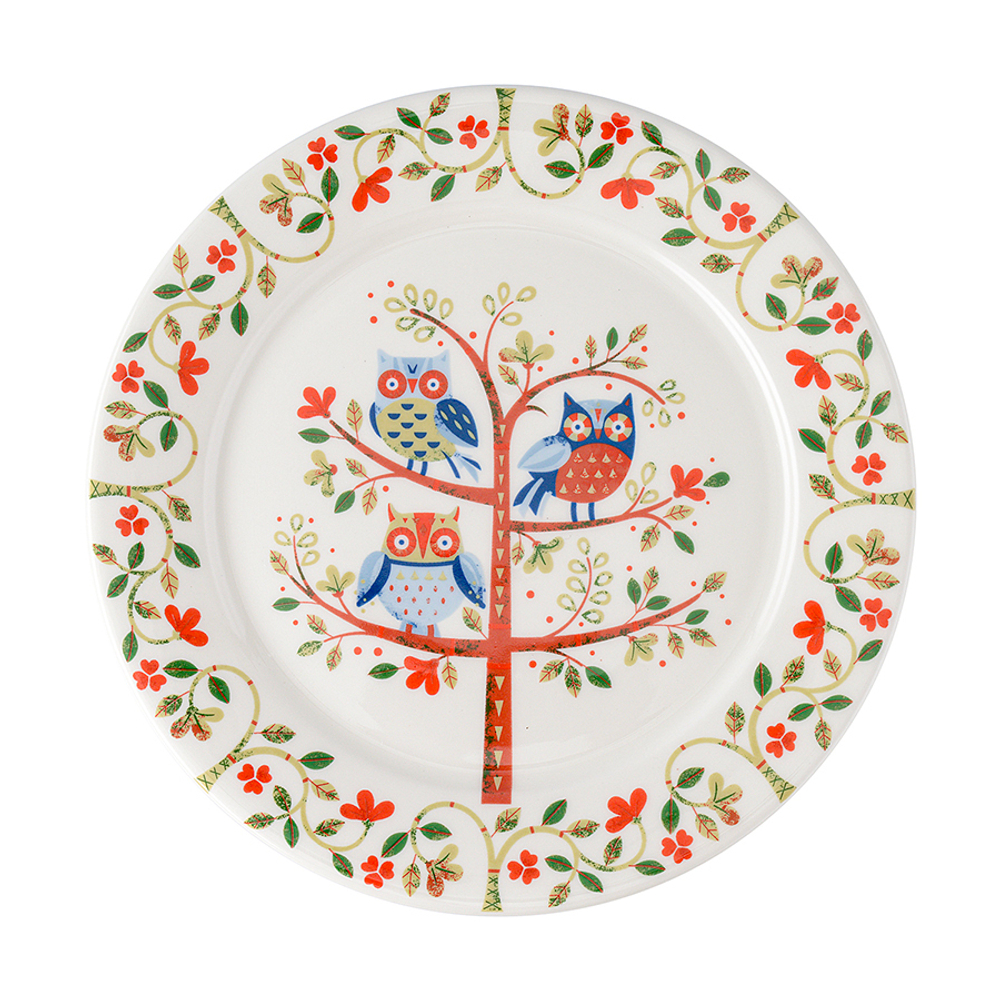 Набор тарелок owl из коллекции birds of paradise в подарочной упаковке, D21 см, 2 шт.