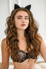 Черный ободок-ушки My rules (Цвет: черный)