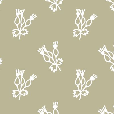 Бесшовный принт c осенней ботаникой