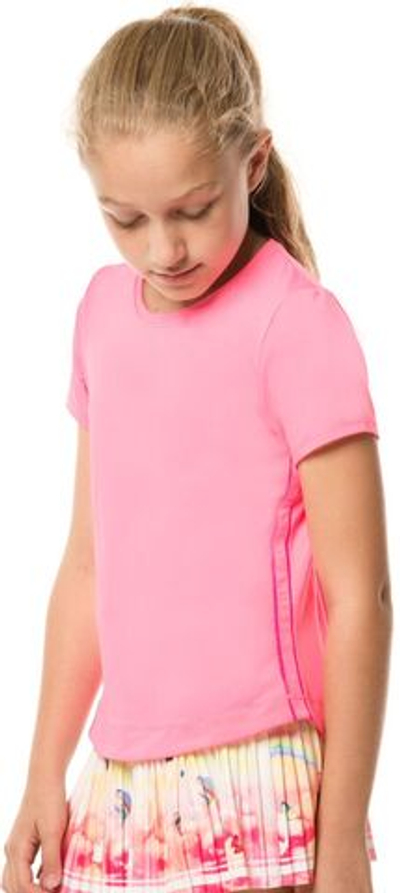 Футболка для девочки теннисная Lucky in Love Core Dynamic High-Low S/S Girls - pink