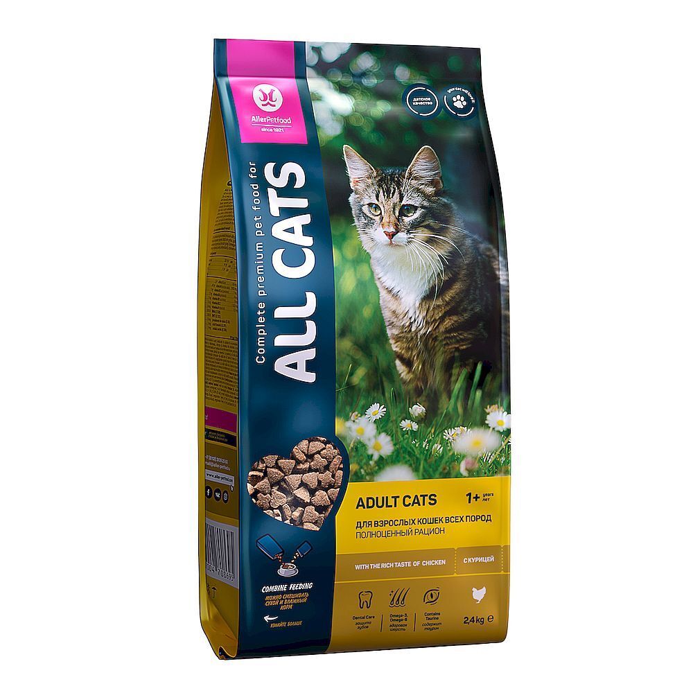 ALL CATS корм сухой д/взр. стерилизованных кош. с курицей, пп, 2,4кг