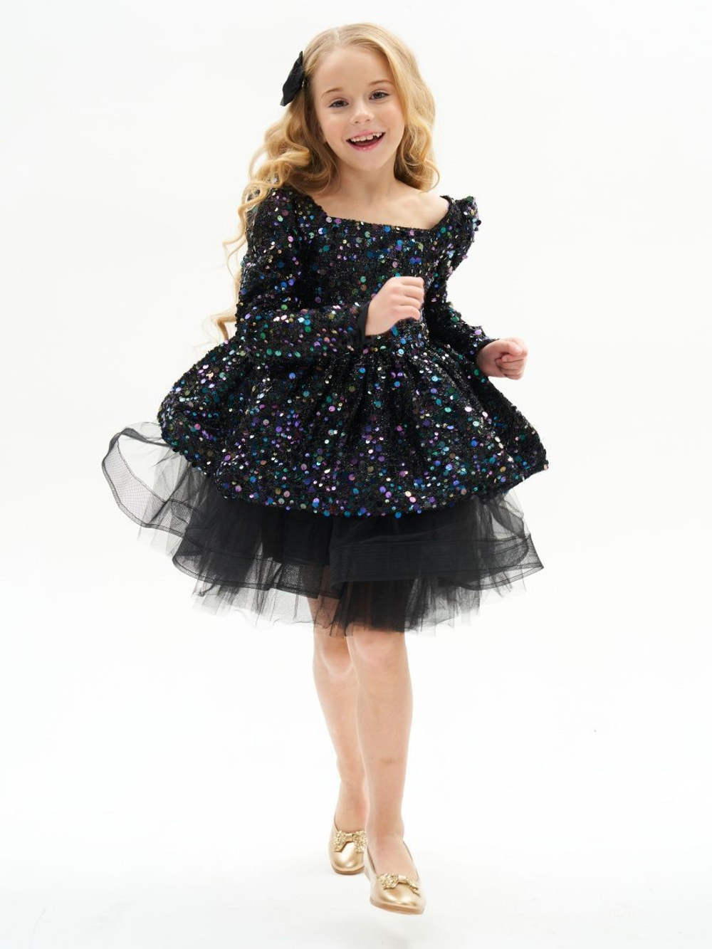 Нарядное новогоднее платье с пайетками Уэнсдэй