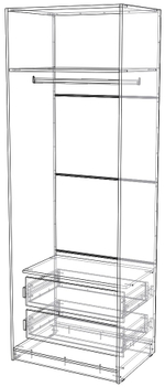 Шкаф двухстворчатый 600×800×2300 Вектор