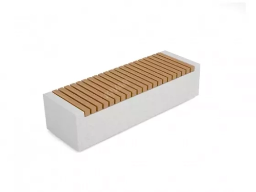 Скамейка бетонная «Бокс» с поперечным настилом