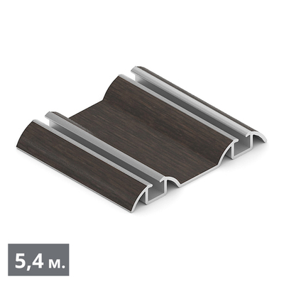 СТАНДАРТ Направляющая нижняя двухполозная (5,40 м) венге темный (ПВХ) (AS0504) Aristo (Под Заказ)