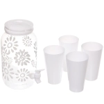 Кувшин пластиковый 3,8л «Летний микс» в наборе с 4-мя стаканами 650мл