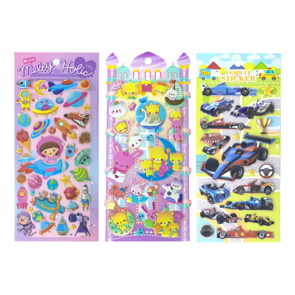 Наклейки детские Alingar, 9,5 см х19 см, "Морские, буквы монстрики", 3D, (анг.буквы, морские животные), полимер, объемные, европодвес