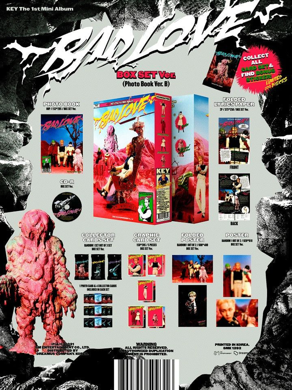 Альбом Shinee KEY - BAD LOVE 1st Mini Album BOX SET Version