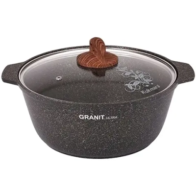Кастрюля-жаровня 4л «Granit ultra» (original) со стеклянной крышкой жго41а