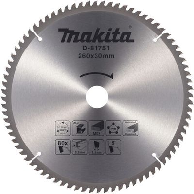 Диск п/п Makita 260*30*2.6/1.8*80T   (D-81751) универсальный
