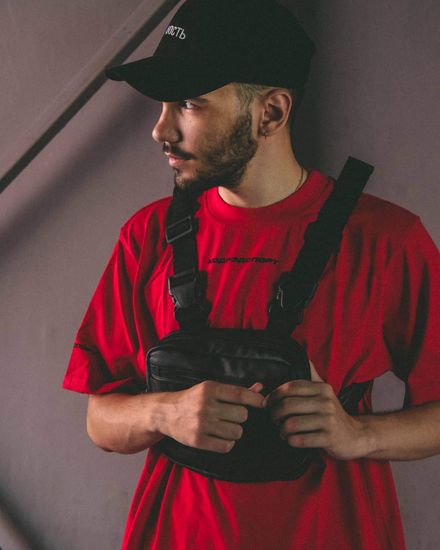 Сумка ТАЙНА нагрудная экокожа черный