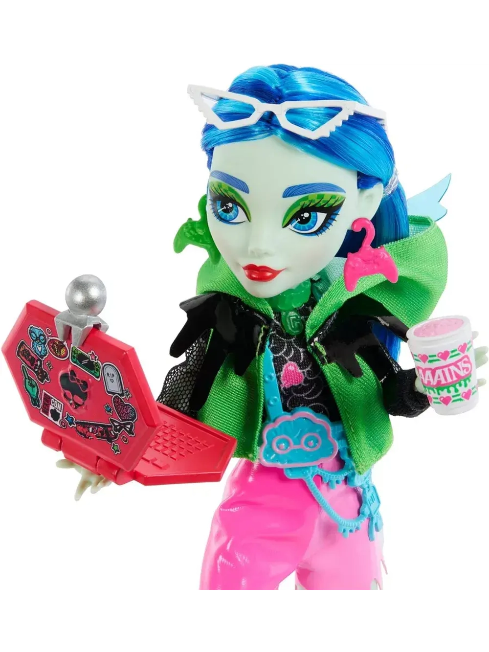 Кукла Монстер Хай Neon Frights Ghoulia Yelps HNF81