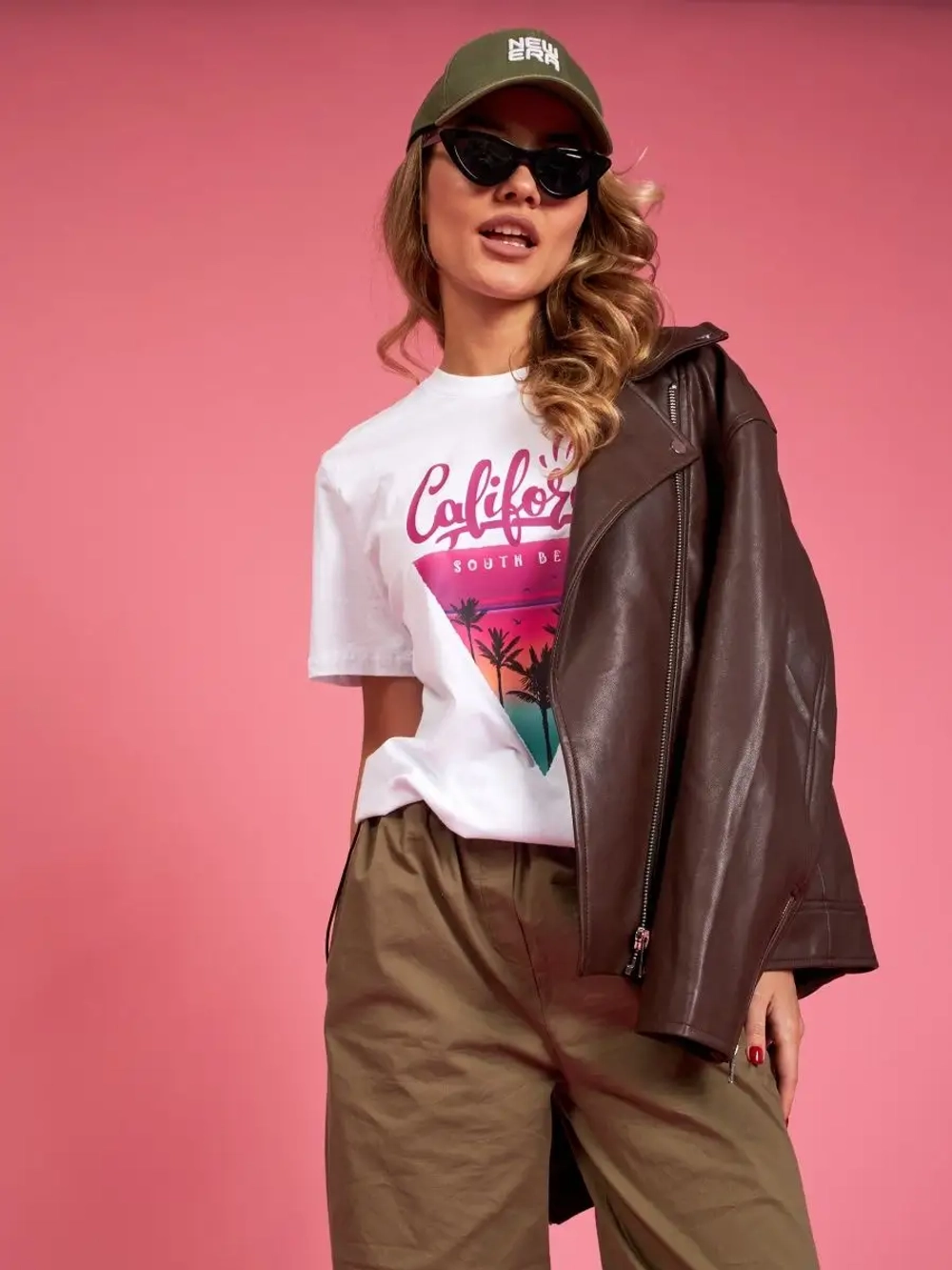 Футболка калифорния california оверсайз белая