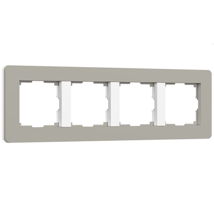 Рамка Werkel Split на 4 поста дымчатый/белый W0043067 4690389206108
