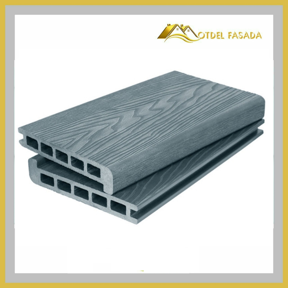 Ступень ДПК PREMIUM 3D Cерый Текстура 165*24*3000мм