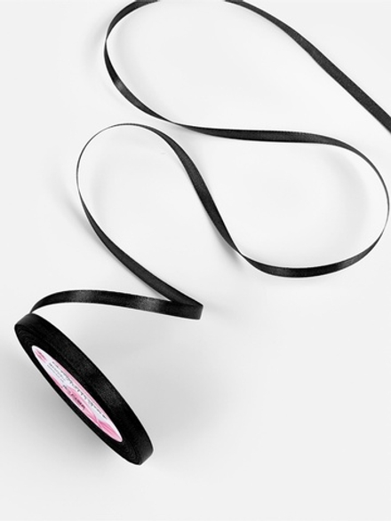 Лента атласная чёрная 23м