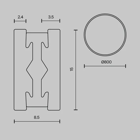 Шинопровод круглый 800мм Flarity черный Technical trx154-r-d800-b