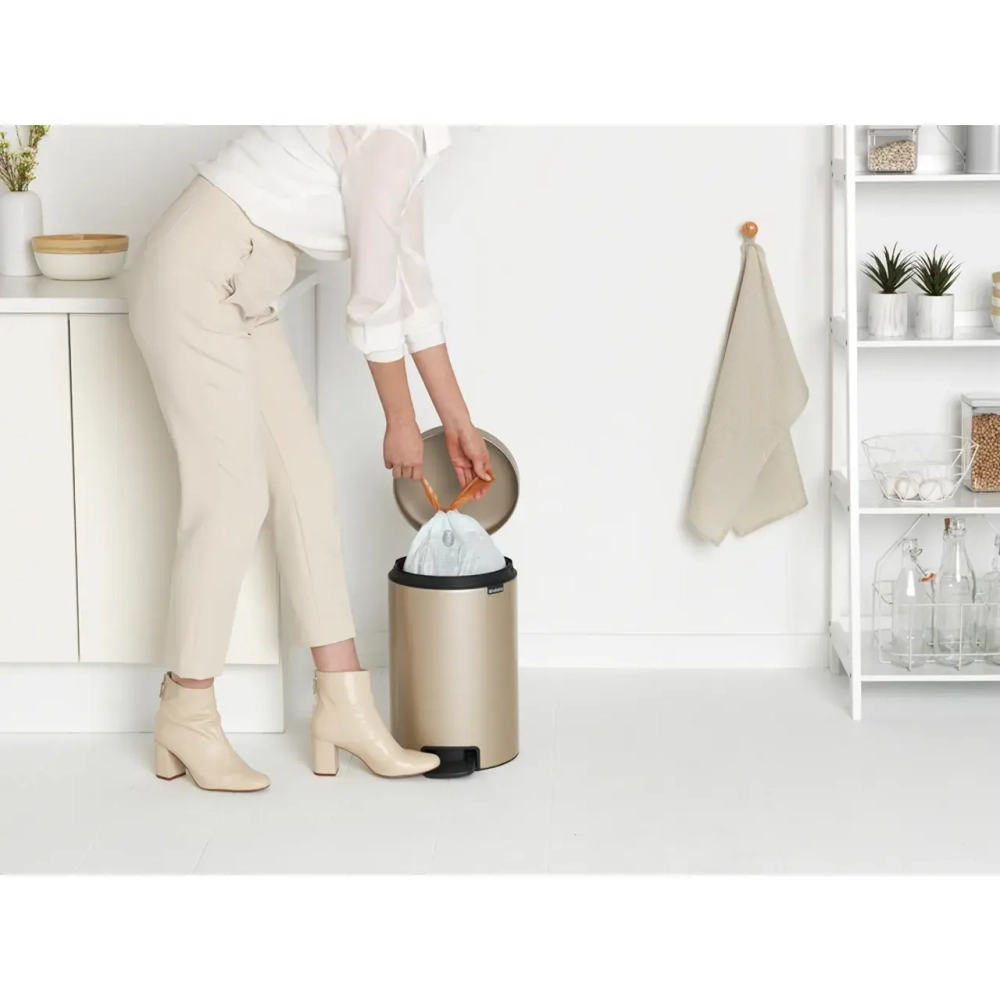 Brabantia NewIcon Контейнер для мусора Gold Metalic, 12 л.