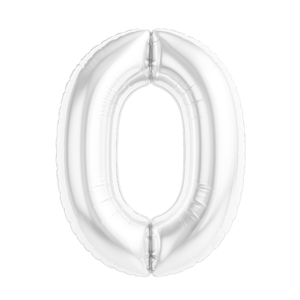 Р Цифра 0 Slim Белый блеск (40''/102 см)