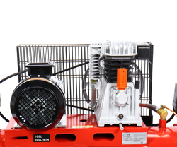 Компрессор пневматический 380В 3.0кВт 8атм. 300л/мин. ресивер-100л поршн. ремен. одноступенчатый GTE