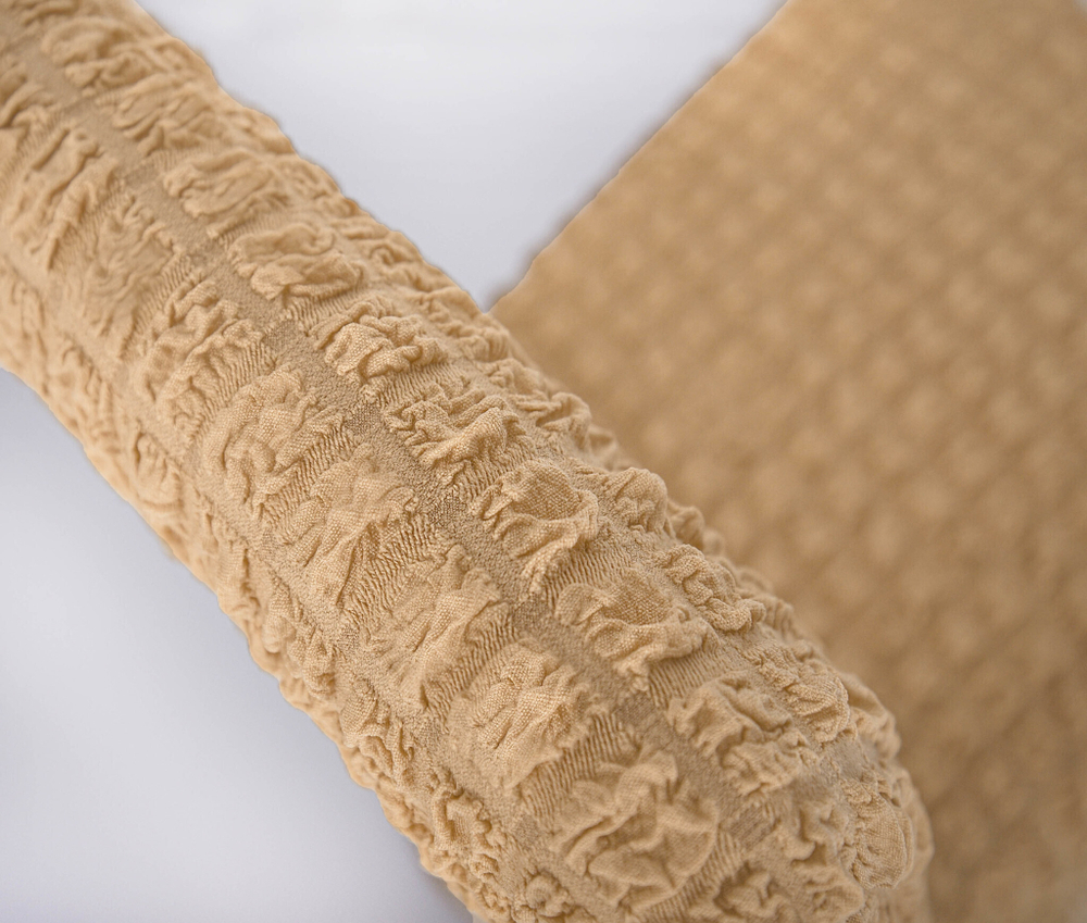 Чехол на стул с оборкой, цвет Медовый, Набор 6 шт.