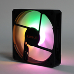 Вентилятор TESLA RGB120-LB, 120мм, 1200rpm, 3-pin+Molex, черный-белый/FRGB, 38CFM, 21дБ, антивибропрокладки (TSL-120-LB)