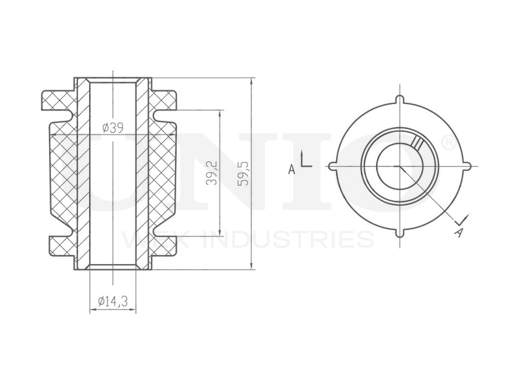 Сайлентблок передний переднего нижнего рычага UNIO RMP-20430