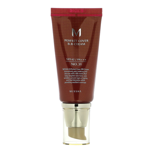 Missha, BB-крем M Perfect Cover, SPF 42 PA +++, золотистый бежевый № 31, 50 мл (1,7 жидк. унц.)