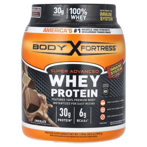 Body Fortress, Super Advanced Whey Protein, улучшенный сывороточный протеин, со вкусом шоколада, 810 г (1,78 фунта)