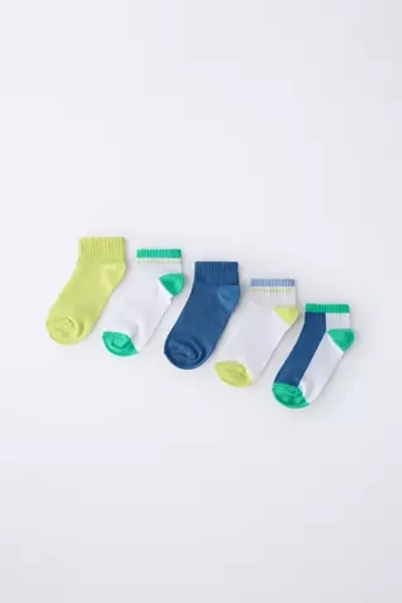 ZARA НАБОР ИЗ 5 КОРОТКИХ НОСКОВ, РАЗНОЦВЕТНЫЙ