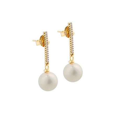 Серьги классические Possebon White Pearl A0070.1 BW/G