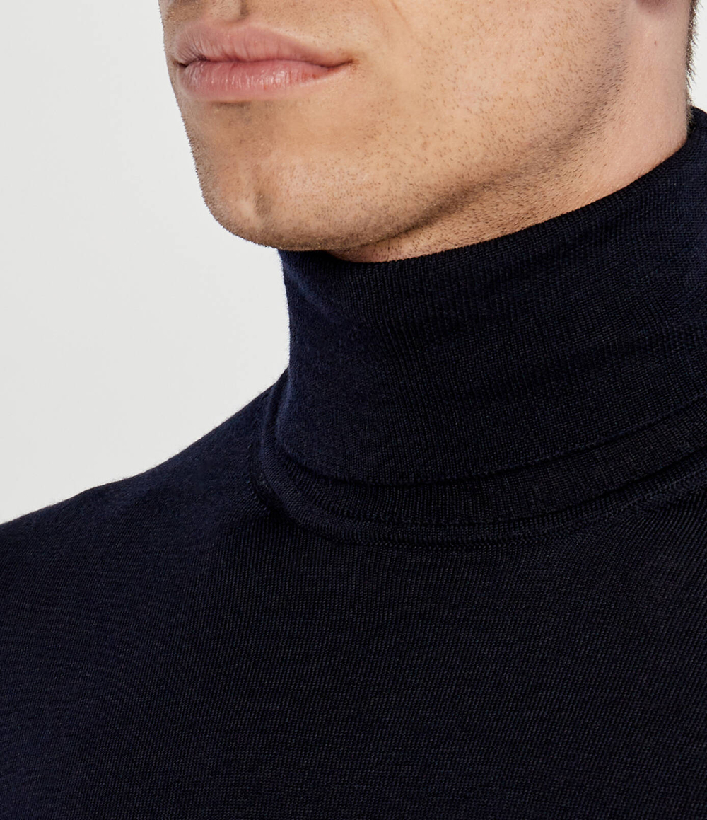 Хлопковый гольф musso-p BOSS BLACK - темно-синий(50468262)