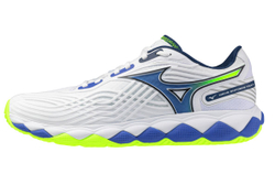 Мужские теннисные кроссовки Mizuno Wave Enforce Tour 2 AC - white/dazzling blue/light yellow