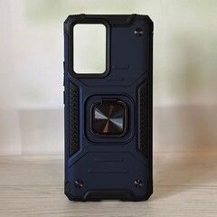 Противоударный чехол Strong Armour Case с кольцом для Xiaomi 13 Lite (Синий)